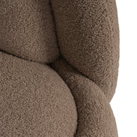 Tulip Blossom Boucle Swivel Lounge Armchair in Soft Butter Cream/Black Sesame/Olive