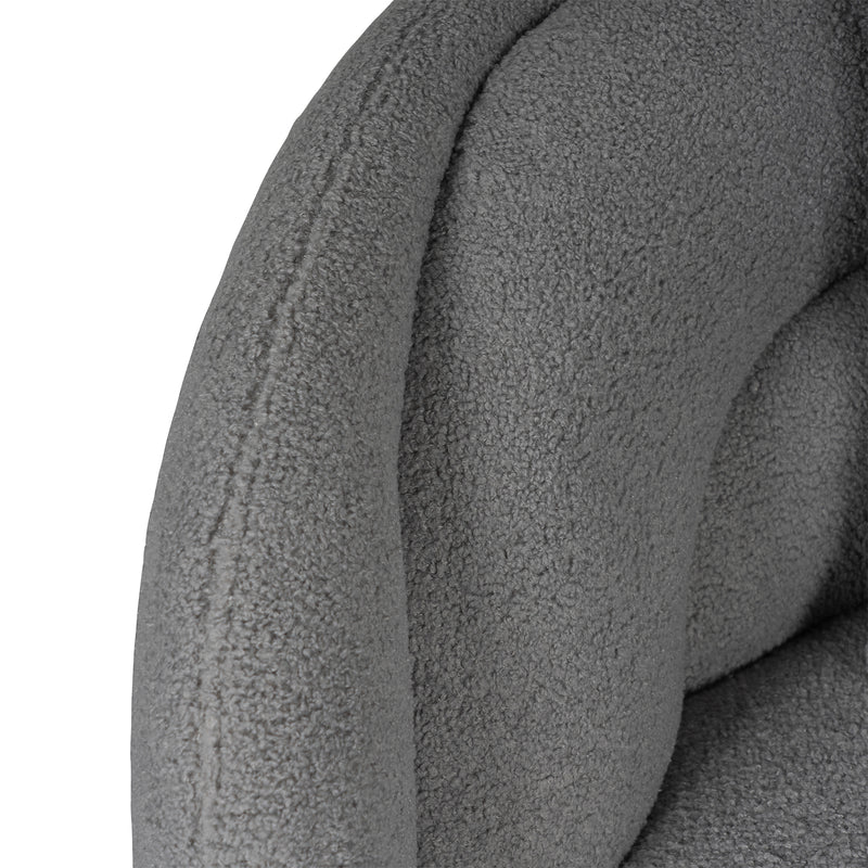 Tulip Blossom Boucle Swivel Lounge Armchair