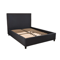 Contemporary Modern Maddy Upholstered Studded Square Queen Bed Frame