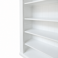 Hamptons Heritage Open Library Arched Extendable Bookshelf/Bookcase with Ladder 100cm - 300cm Wide