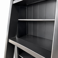 Hamptons Heritage Open Library Arched Extendable Bookshelf/Bookcase with Ladder 100cm - 300cm Wide