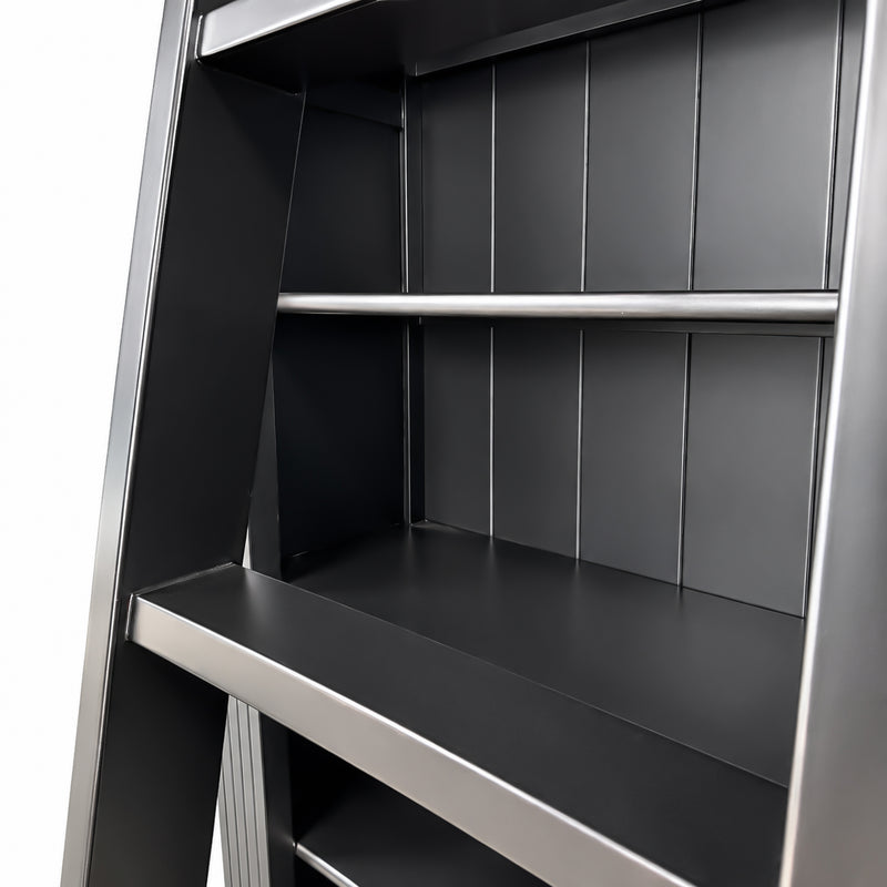 Hamptons Heritage Open Library Arched Extendable Bookshelf/Bookcase with Ladder 100cm - 300cm Wide