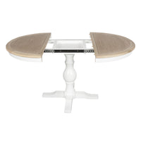 Hamptons Extendable/French Provincial Pedestal Round 100-150cm Extendable Dining Table NATURAL ASH