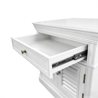 (Factory Second) Hamptons Classic 1 Drawer Bedside Table with Louvered Doors