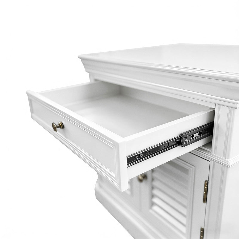 (Factory Second) Hamptons Classic 1 Drawer Bedside Table with Louvered Doors