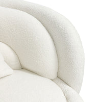 Tulip Blossom Boucle Swivel Lounge Armchair
