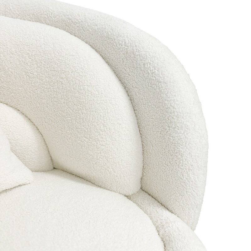 Tulip Blossom Boucle Swivel Lounge Armchair