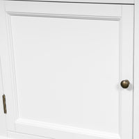 New England Hamptons Executive Desk with Dentil Moulding & Turned Legs – 6 Drawer 1 cupboard Pedestal Study Desk