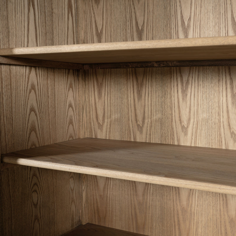 Hamptons Coastal Hutch Glass Display Cabinet Bookcase and Buffet Cupboard