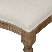 Set of 2 French Provincial / Hamptons Classic Oak Dining Chair with Natural Rattan Cane Back & Beige White Cushion