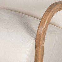 The Mosaic Bouclé Lounge Armchair with Black / Natural Frame in French Mist Grey / Toasted Oatmeal / Butter Cream