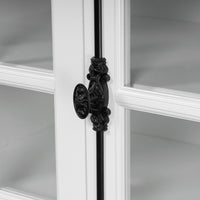 French Provincial Rustic Charm Glass-Door TV Entertainment Unit