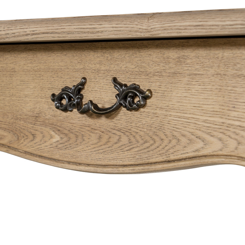 French Provincial Console Hall Table in Natural Oak