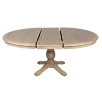 French Provincial Farmhouse 140-180cm Pedestal Extendable Round Dining Table Elm wood