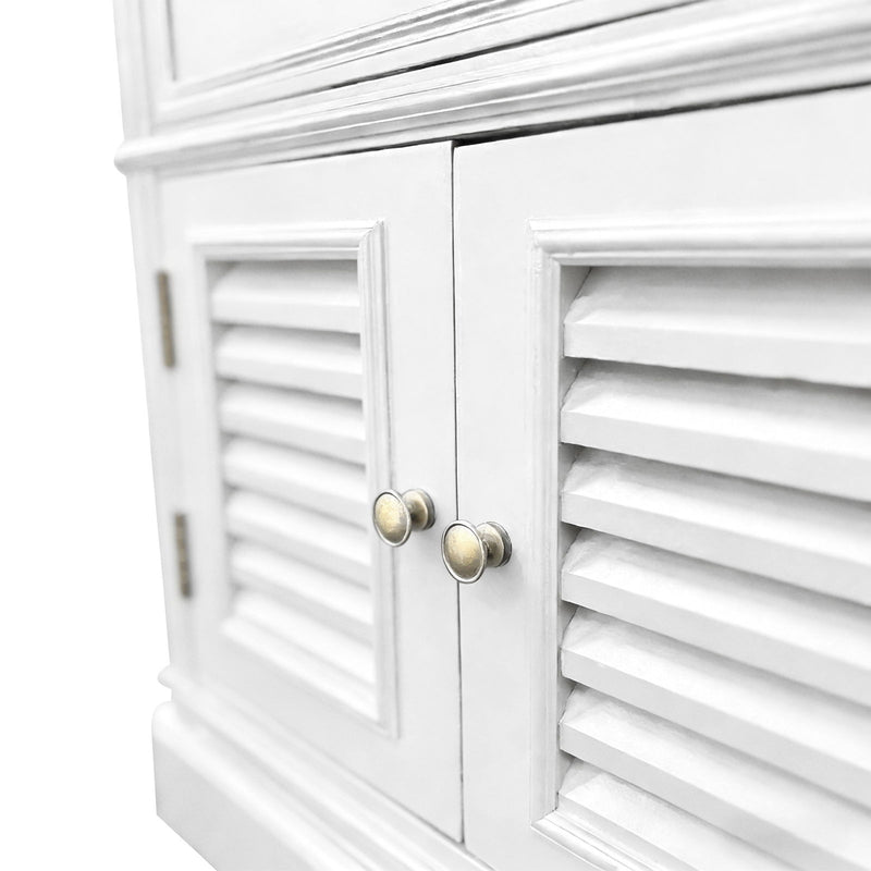 (Factory Second) Hamptons Classic 1 Drawer Bedside Table with Louvered Doors