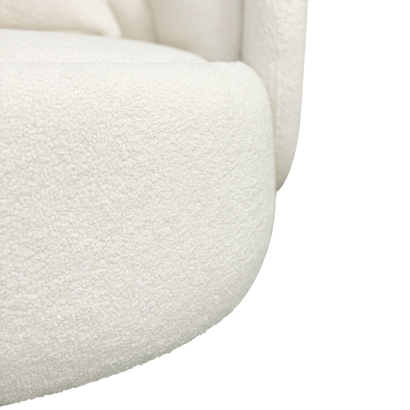 Tulip Blossom Boucle Swivel Lounge Armchair