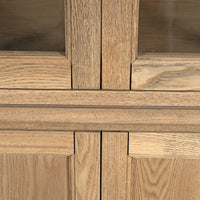 Hamptons Coastal Hutch Glass Display Cabinet Bookcase and Buffet Cupboard