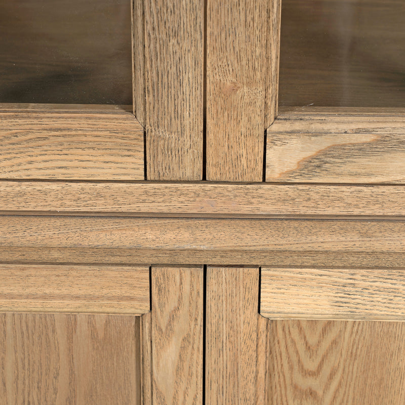 Hamptons Coastal Hutch Glass Display Cabinet Bookcase and Buffet Cupboard