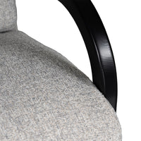 The Mosaic Bouclé Lounge Armchair with Black / Natural Frame in French Mist Grey / Toasted Oatmeal / Butter Cream