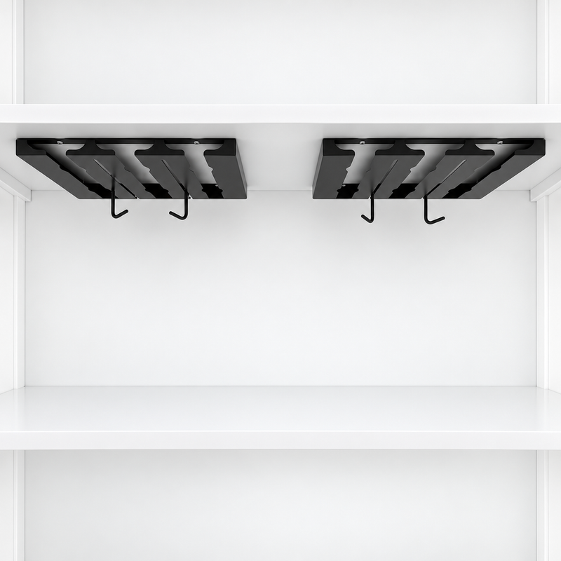 Hamptons Glass Door Display Wine Bar & Drink Cabinet with Storage, Wine Rack, Glass Holders & Pull-Out Trays 110cm Wide