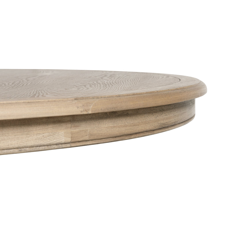 French Provincial Farmhouse 140-180cm Pedestal Extendable Round Dining Table Elm wood