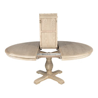 New England Hamptons Round Dining Table with Dentil Molding in Natural Ash Pedestal Base 150cm-190cm