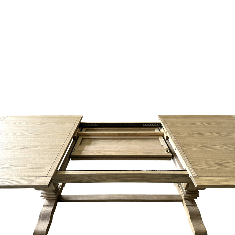 Classic Hamptons Natural Ash Extendable Pedestal Dining Table 180–260cm( Starting 6-8 seater)