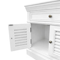 (Factory Second) Hamptons Classic 1 Drawer Bedside Table with Louvered Doors