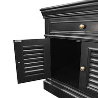 (Factory Second) Hamptons Classic 1 Drawer Bedside Table with Louvered Doors