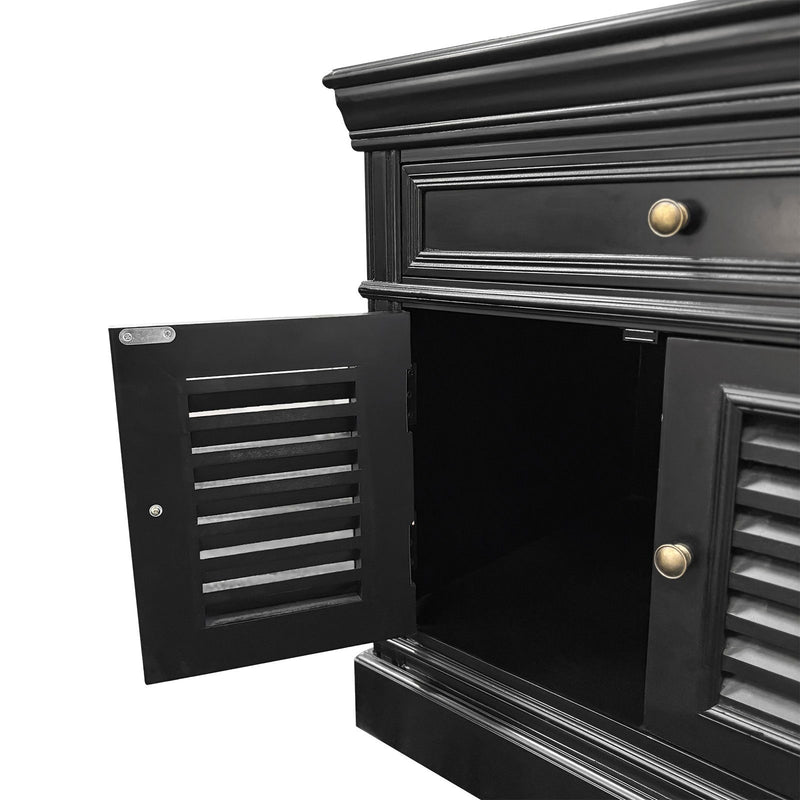 (Factory Second) Hamptons Classic 1 Drawer Bedside Table with Louvered Doors