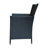 Malibu Set of 2 Outdoor Dining Chairs Furniture Rattan Steel Frame