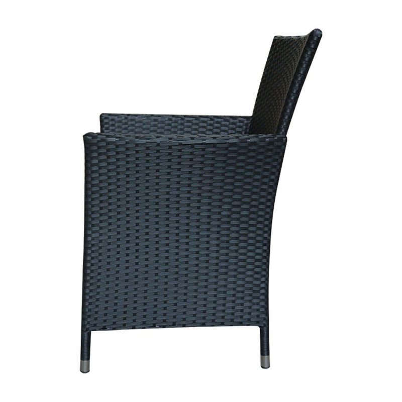 Malibu Set of 2 Outdoor Dining Chairs Furniture Rattan Steel Frame