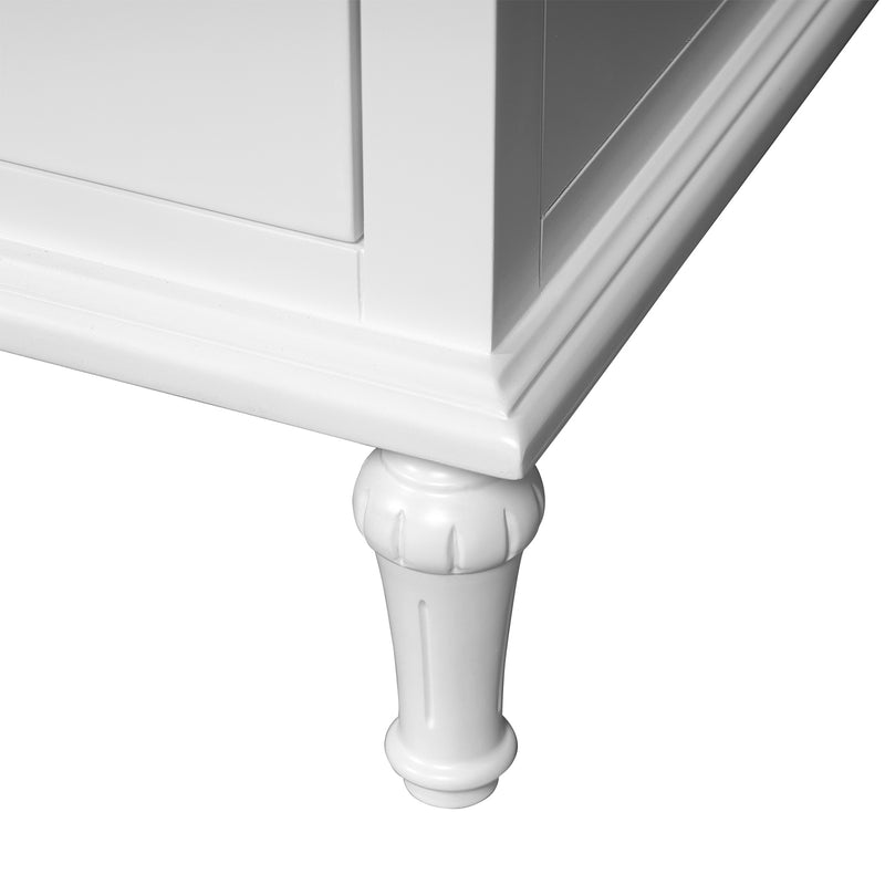 New England Hamptons Executive Desk with Dentil Moulding & Turned Legs – 6 Drawer 1 cupboard Pedestal Study Desk