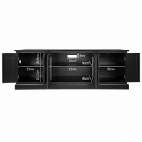 French Provincial Rustic Charm Glass-Door TV Stand Entertainment Unit 200cm Long