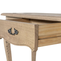 French Provincial Console Hall Table in Natural Oak