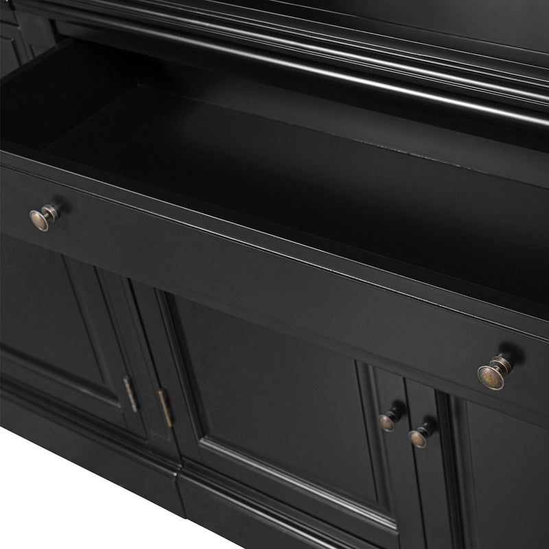 Hamptons Halifax 3 Bay Buffet and Hutch Bookcase with Ladder