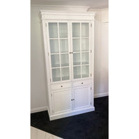 Hamptons Coastal 2 Glass Door Display Cabinet Bookcase