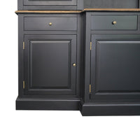 Hamptons Sorrento Buffet Sideboard Glass Hutch Open Bookcase