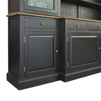 Hamptons Sorrento Buffet Sideboard Glass Hutch Open Bookcase