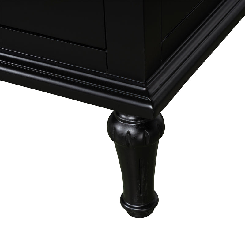 New England Hamptons Executive Desk with Dentil Moulding & Turned Legs – 6 Drawer 1 cupboard Pedestal Study Desk