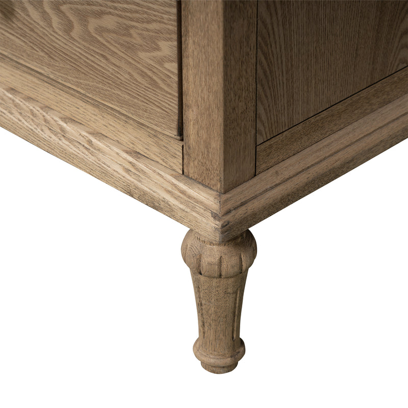 New England Hamptons Executive Desk with Dentil Moulding & Turned Legs – 6 Drawer 1 cupboard Pedestal Study Desk