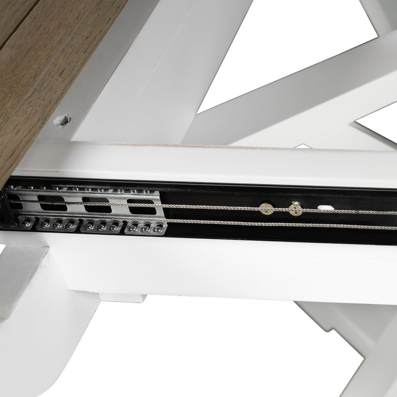 Hamptons Sorrento 150-190cm Round Extendable Trestle Dining Table