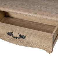 French Provincial Console Hall Table in Natural Oak