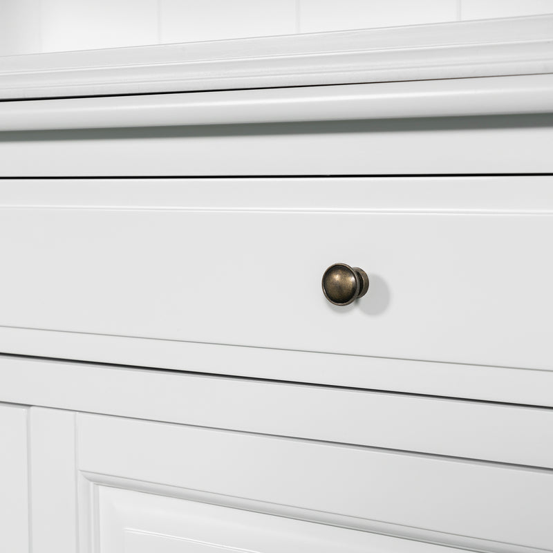 Hamptons Halifax 3 Bay Buffet and Hutch Bookcase with Ladder