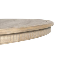 New England Hamptons Round Dining Table with Dentil Molding in Natural Ash Pedestal Base 150cm-190cm