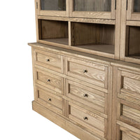 Hamptons Halifax 2 Glass Door 6 Drawer Kitchen Cabinet