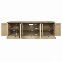French Provincial Rustic Charm Glass-Door TV Stand Entertainment Unit 200cm Long