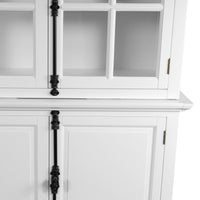 French Provincial Casement Double Glass Door Display Buffet and Hutch Cabinet Bookcase