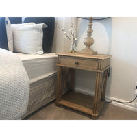 Hamptons Coastal Cross 1 Drawer Bedside Table