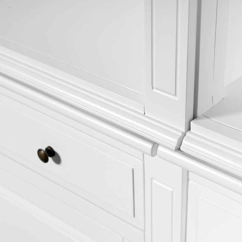 Hamptons Halifax 3 Bay Buffet and Hutch Bookcase with Ladder